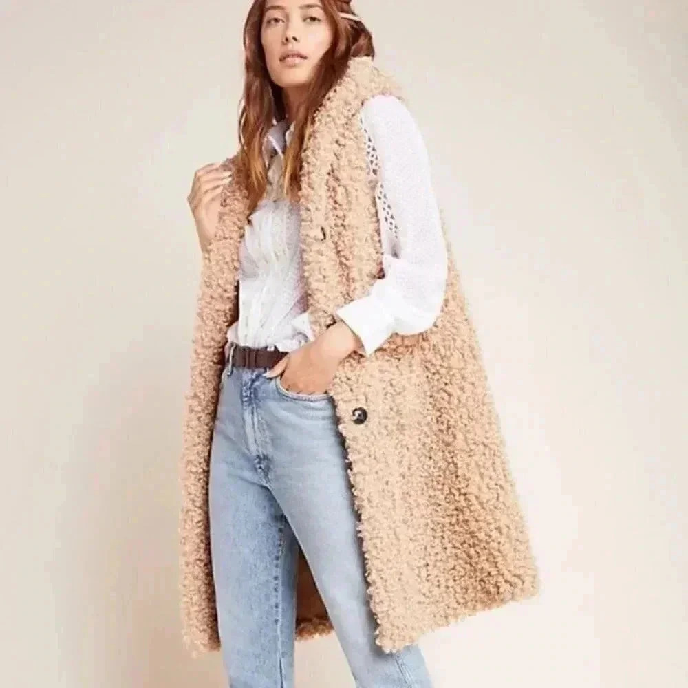 Anthropologie Norla Daly Hooded Sherpa Vest